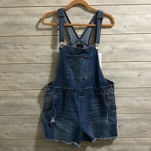 No Boundaries Denim Over All Shorts